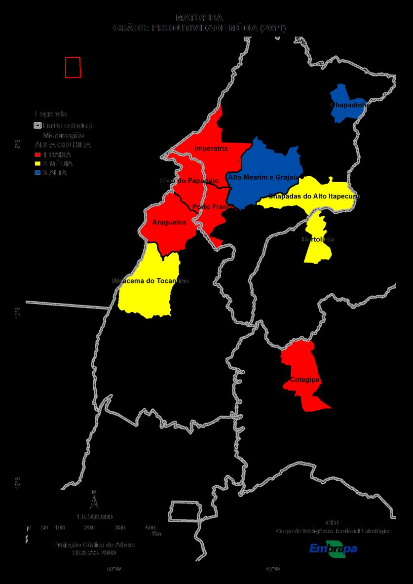 1991 Área colhida Produtividade Baixa Média Alta Baixa 3 2 5 Média