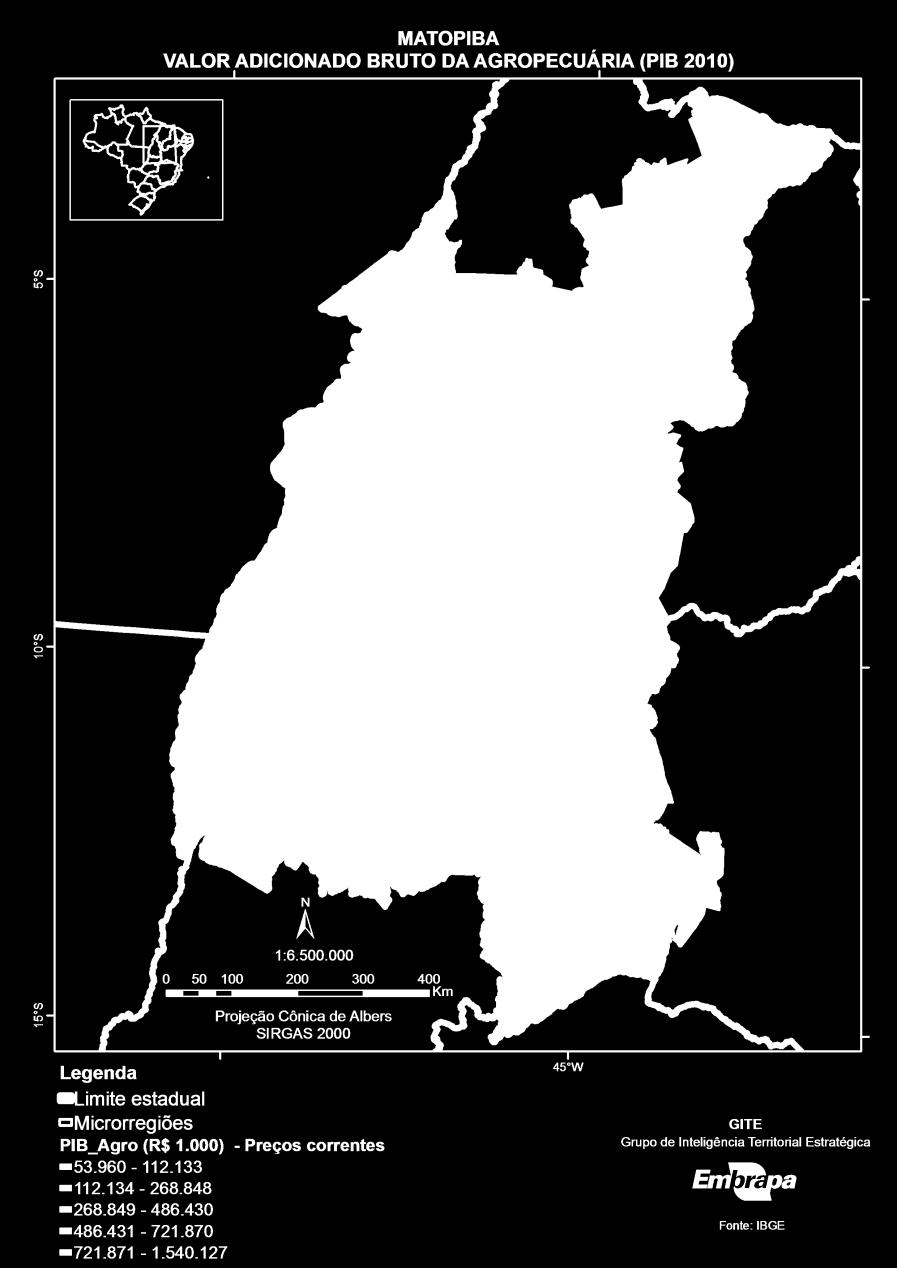 PRODUTO INTERNO BRUTO 2010 VALOR ADICIONADO BRUTO DA AGROPECUÁRIA N Microrregião PIB DA AGROPECUÁRIA (R$ 1.000,00) % Relativa % 1 Barreiras - BA 1.540.127 14,9% 14,9% 2 Imperatriz - MA 721.