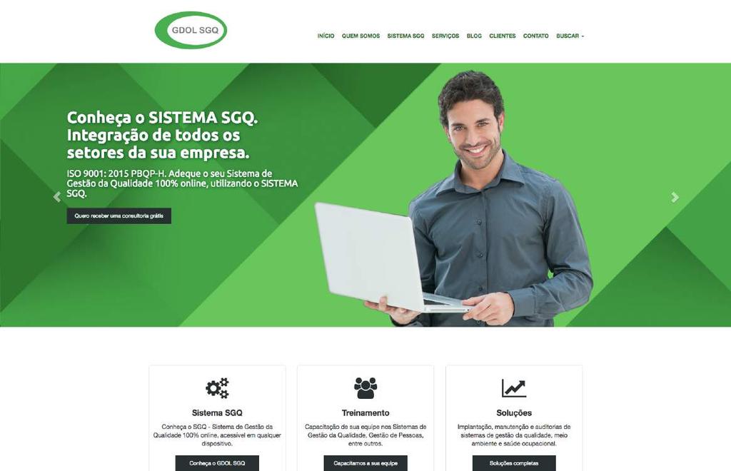 Website apresentando os serviços de