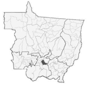 Figura 1 Localização da área de coleta de dados, no detalhe o município de Cuiabá.