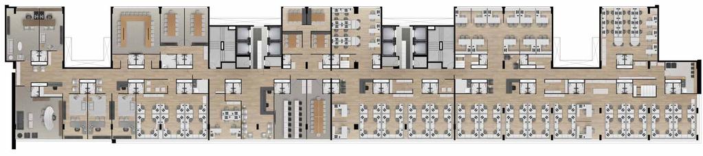 sugestão de layout para junção de 44 salas (1.508 m 2 ) laje inteira (2º ao 6º pavimento) planta sem escala A junção de duas ou mais unidades é mera sugestão.