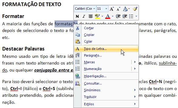 espaço suficiente para o Word mudar de página. Basta carregar simultaneamente em Ctrl+Enter.