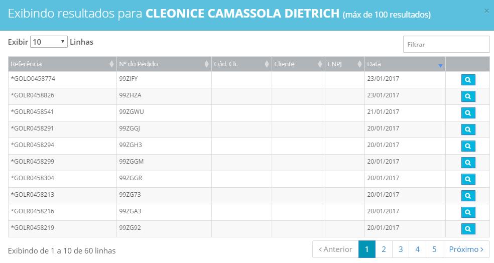 Comparando com o Protheus Exemplo de cliente com várias trocas realizadas na intranet