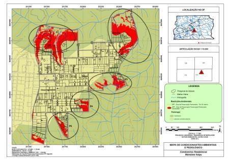 Para o trabalho utilizou-se uma metodologia aplicada a um SIG (Sistema de Informações Geográficas) para produção de um mapa prévio (Figura 1) para identificação das