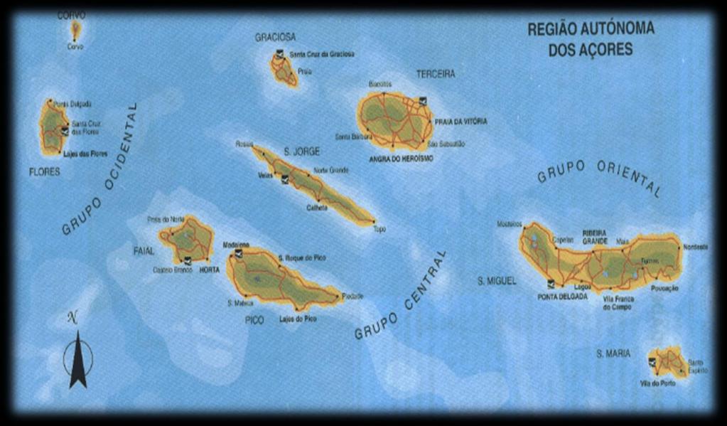 A ilha de São Jorge situa-se no centro do Grupo Central do