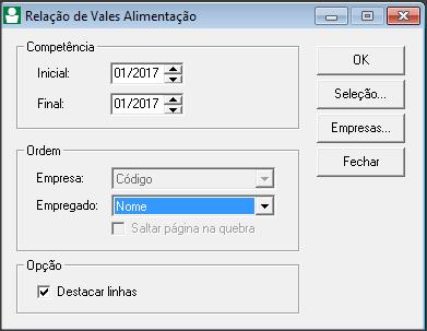 6 EMITIR RELATÓRIO DE VALE ALIMENTAÇÃO 6.