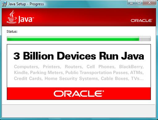 Chegando nessa janela, o programa Java já está instalado.