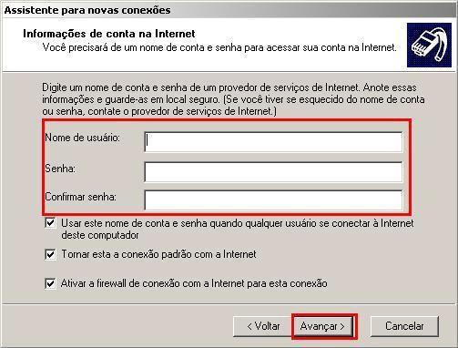 provedor de Internet utilizado para a autenticação da conexão.