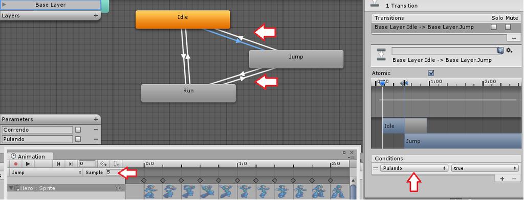 24. Agora vamos inserir a codificação para controlar a animação do objeto Hero. Crie um novo script na pasta _scripts e chame-o de HeroBehaviour. Em seguida, adicione este script no objeto Hero.