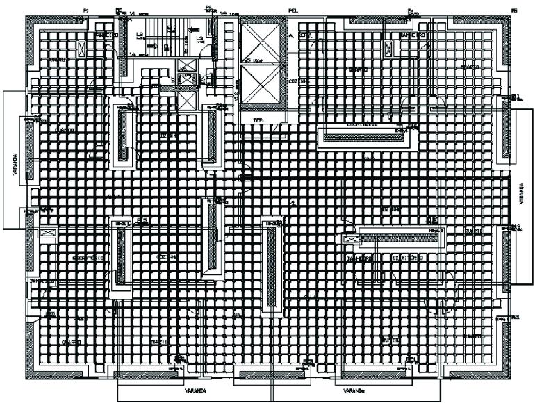 Para o modelo 01/03, aumentou-se a espessura da laje, pois, no modelo de análise VI do CAD/TQS, a rigidez à flexão transversal das lajes é considerada no pórtico.