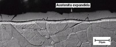 As amostras nitretadas a 623 e 673 K apresentam duas fases: a fase γ-austenítica, correspondente à matriz, e a fase S.