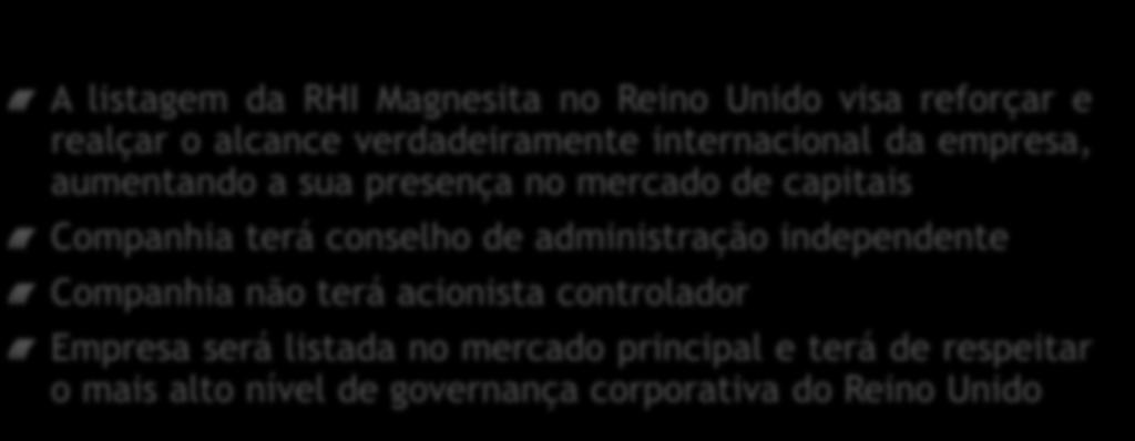 mercado de capitais Companhia terá conselho de administração independente Companhia não terá acionista controlador Empresa será