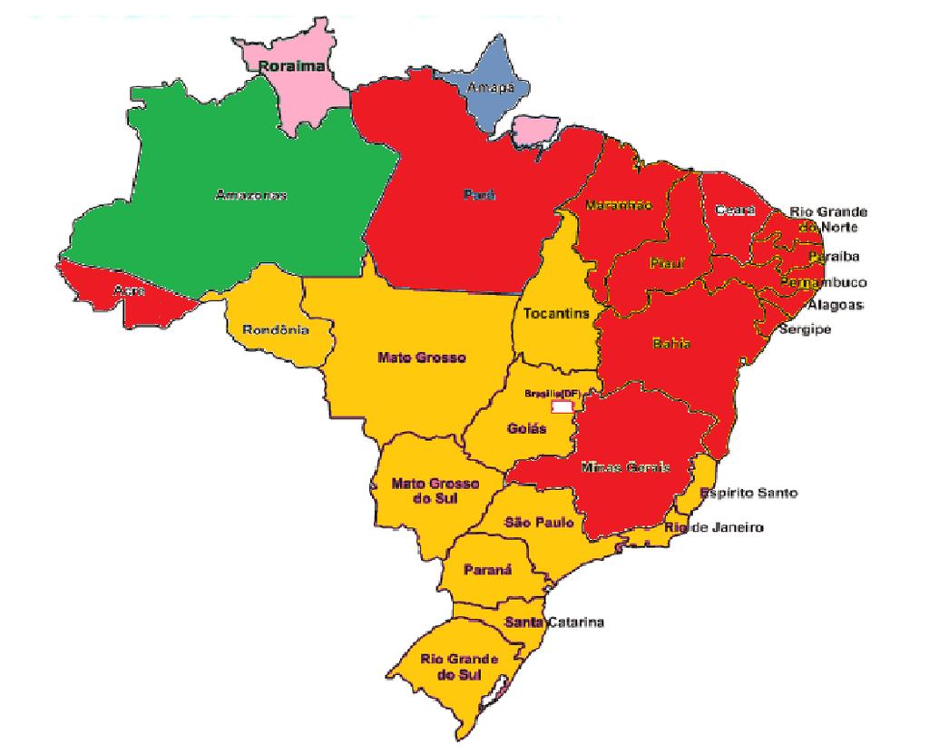 86 O mapa acima representa a divisão por cores dos estados levando em conta o desvio padrão relacionado às variáveis IDHM_Rn x T_ANALF15Mnp x T_ANALF25Mnp.