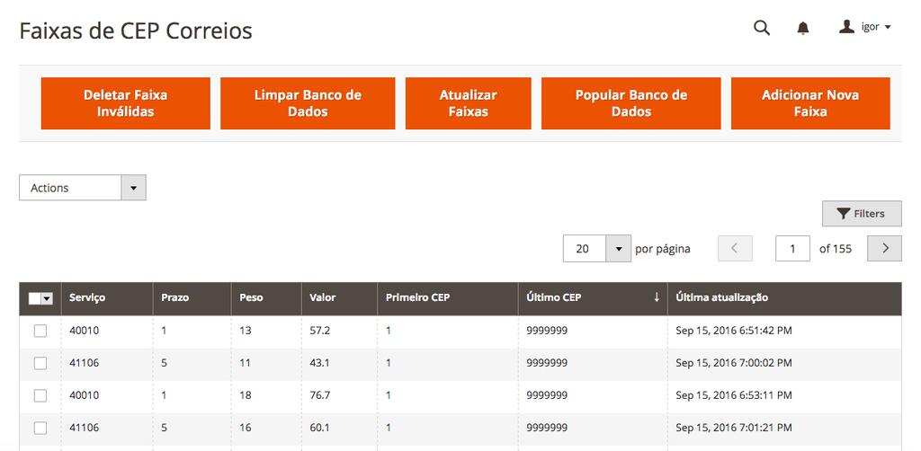 Em "Modo de Funcionamento" você irá configurar se os valores que serão apresentados ao cliente serão obtidos somente da base offline ou se será realizada primeiramente uma tentativa para obter no