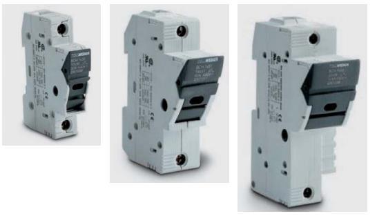 Porta-Fusíveis - Italweber IEC 60269-1, IEC 60269-2, IEC 60947-3 Dimensões: 10,3x38