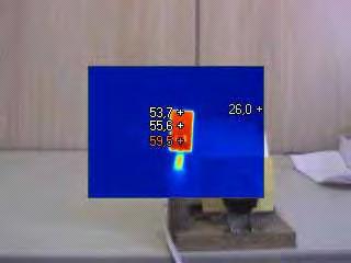 36 Figura 4.14. Imagens termográficas da superfície do cobre usado como dissipador de calor. A Figura 4.
