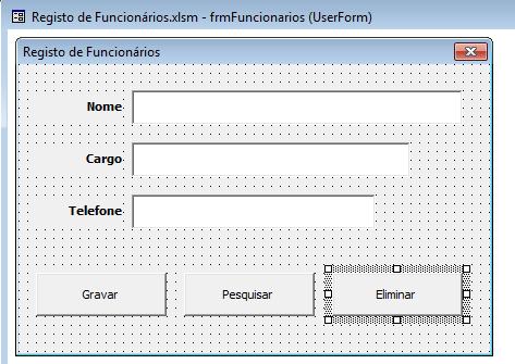 Vá ao separador Programador e clique em Visual Basic para iniciar o processo de criação desse botão.