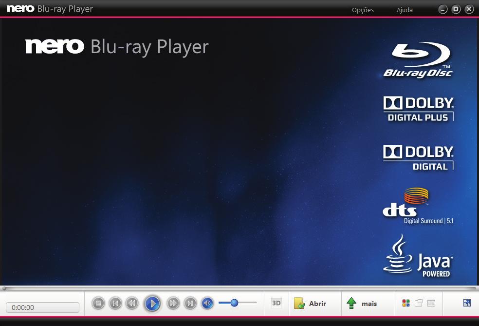 Reproduzir Blu-ray Disc 2 Interface do Programa A interface do programa Nero Blu-ray Player é o ponto de partida a partir do qual poderá reproduzir material em Blu-ray.