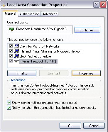 Seleccione o botão Use the following IP address (Utilize o seguinte endereço IP) e ajuste o endereço IP para 192.168.1.12 e. Ajuste a Subnet Mask (Máscara Subnet) para 255.255.255.0 f.