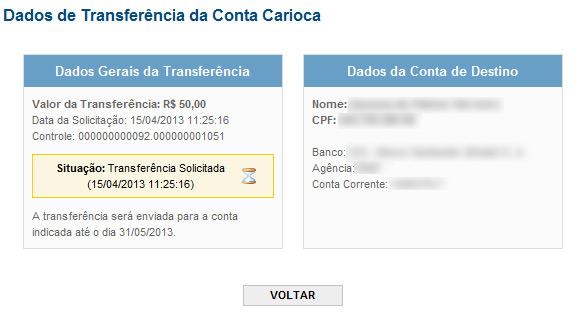 Página 36 de 48 Observações Uma transferência solicitada não pode ser cancelada. A efetivação das transferências ocorre mensalmente, podendo levar até o final do mês seguinte a solicitação.