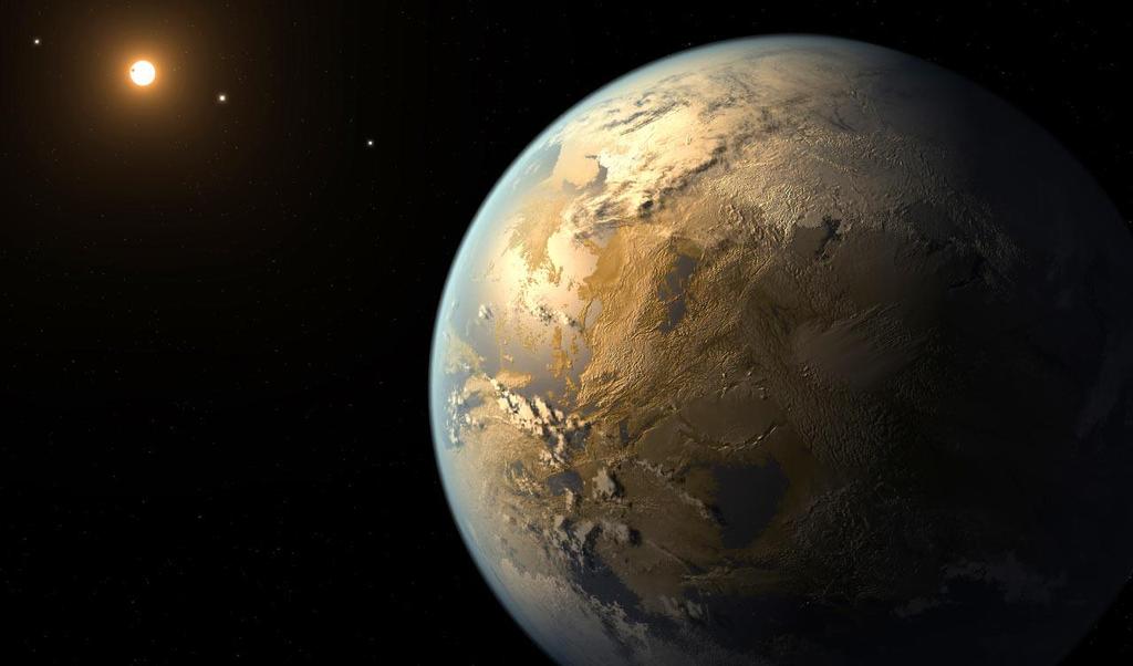 Concepção Artística O Kepler-186f foi descoberto em Abril de 2014 e é o primeiro exoplaneta de tamanho similar ao da