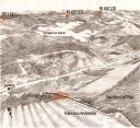 Patrimônio Arqueológico de Caxias do Sul Figura 04: Gravura mostrando a implantação do Sítio RS 65/132 praticamente no topo da colina e o seu campo de observação do Norte a Leste.