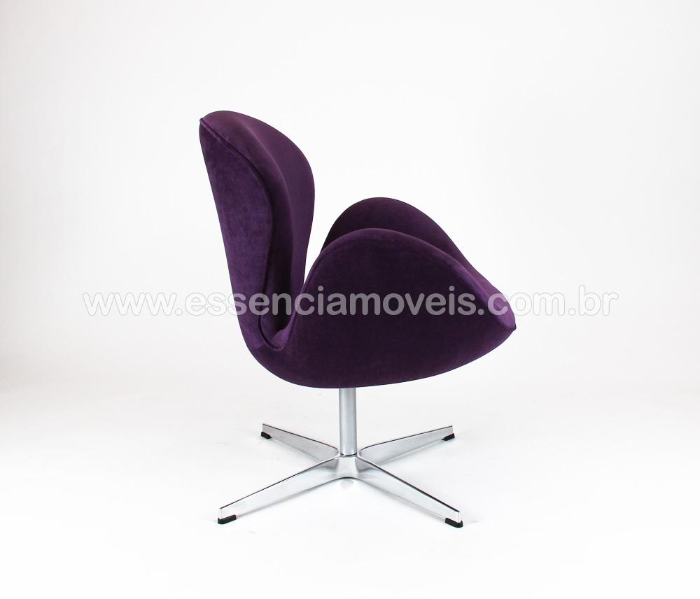 Poltrona Swan Revestimento Arne Jacobsen 74 largura x 74 altura x 68 profundidade Base em