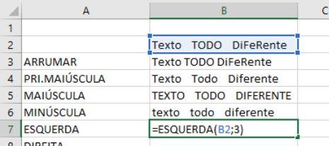 Esta função possui dois parâmetros, primeiro é o texto que se deseja retirar os caracteres e o segundo é o número de caracteres que se deseja retirar.