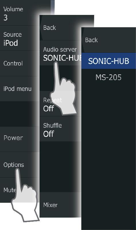 Servidor de áudio Se a mesma rede incluir a ligação de um servidor SonicHub e de um sistema FUSION, é necessário selecionar um dos dispositivos como servidor de áudio.