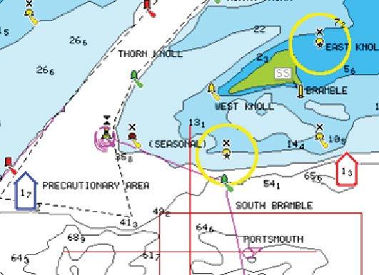 Os dados disponíveis sobre marés e correntes em cartas da Navionics estão relacionados com uma data e hora específicas.