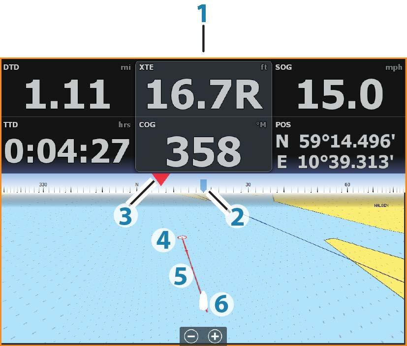 6 Navegar A função de navegação incluída no sistema permite-lhe navegar para a posição do cursor, para um ponto de passagem ou ao longo de uma rota predefinida.