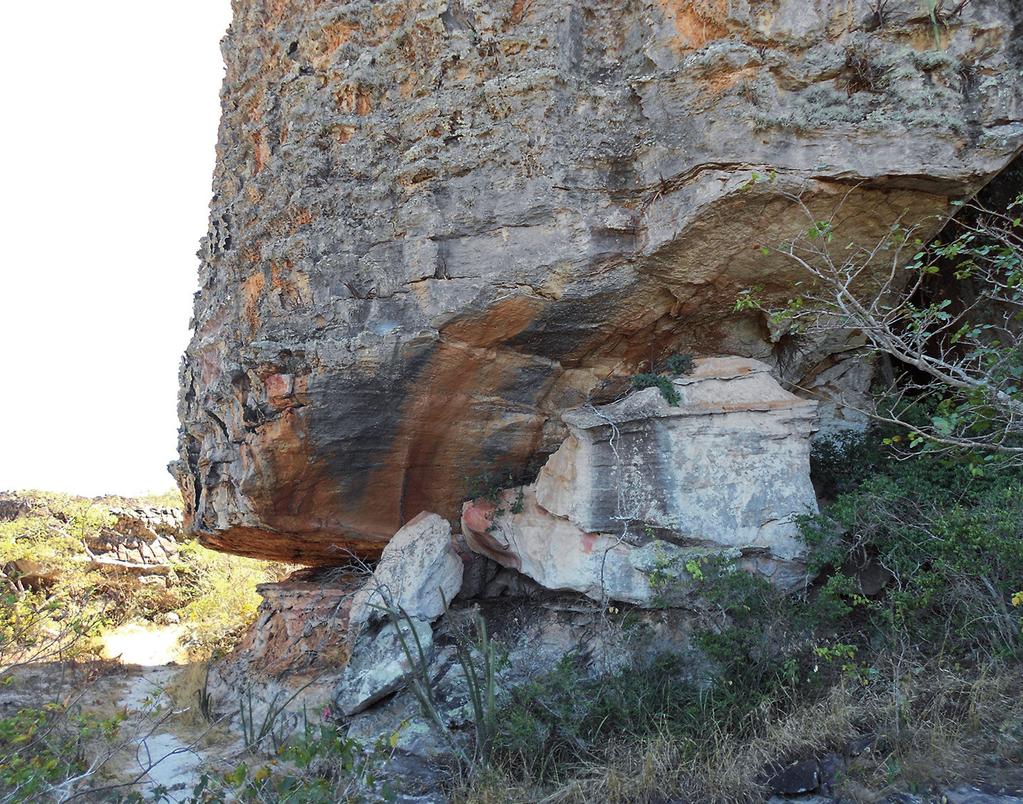 PAINEL 2 O segundo painel está localizado em uma porção inclinada do segundo afloramento rochoso, a uma distância de aproximadamente 1,70 metros do solo (Figura 11).