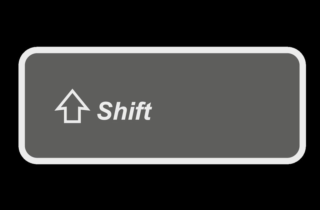 Digitação Módulo 1 16 Tecla Shift A tecla Shift, além de permitir a utilização de um caractere superior de algumas teclas, é muito utilizada para grafar iniciais em maiúsculas de uma palavra.