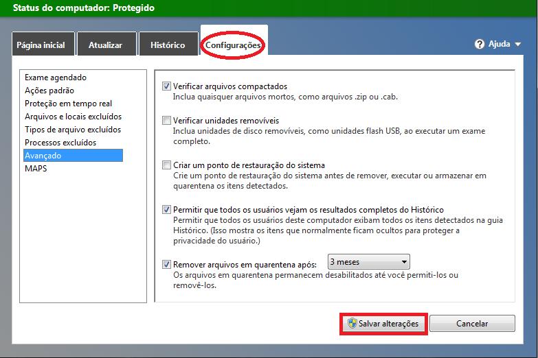 Na opção Avançado, incluísse diversas ferramentas automáticas.