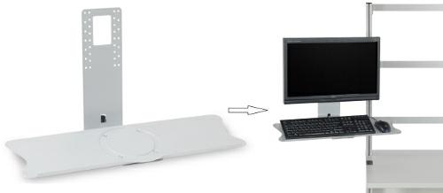 20 Adaptador para teclado como extensão para o suporte de tela plana ST8010-4G 1 Adaptador para teclado para a combinação com o suporte de tela plana, carga máxima de 10 kg Montagem entre o monitor e