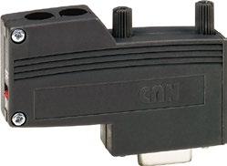 pinos saída p/2 cabos a 180 Lexium 05 Conector fêmea 90 9 vias SUB-D, interruptor adaptação fim de linha Referências TCSCTN023F13M03 VW3CANCARR03 VW3CANCARR1