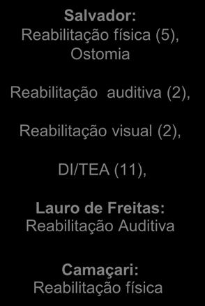 visual (2), DI/TEA (11), Barreiras: Reabilitação física