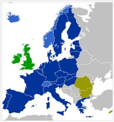 Espaço Schengen Estados- Membros Pertencentes à União Europeia Estados- Membros Nãopertencentes à União
