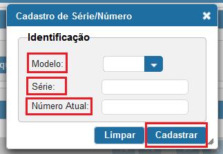 No campo Número Atual digite a última numeração de NFC-e que você emitiu (caso você nunca tenha emitido NFC-e, digite 0). Clique em Cadastrar. 3.2.