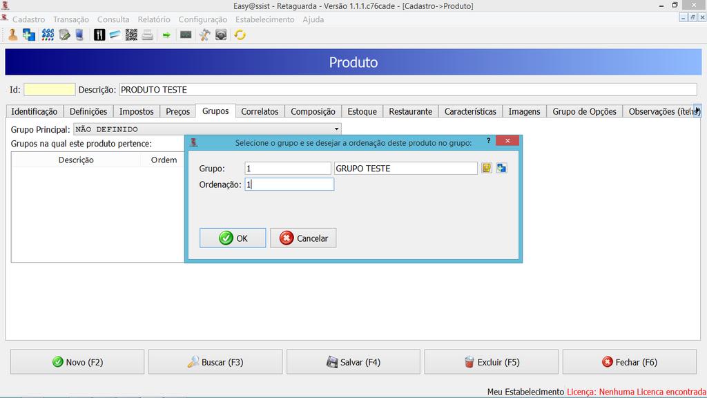 Em Ordenação,selecione a posição em que o produto aparecerá dentro do grupo selecionado nos dispositivos (móveis, TA s.