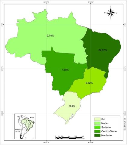 Em 2007 ocorreu um total de 7.601 casos e em 2014 esse número sobe para 13.577, com um pico de 14.808 em 2013. A taxa de aumento foi em torno de 178%.