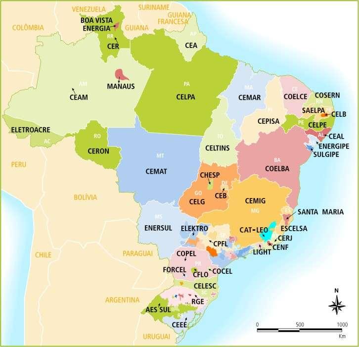 Interagir com 63 Distribuidoras de energia: AES-SUL AmE AMPLA BANDEIRANTE Boa Vista CAIUÁ-D CEA CEAL CEB-DIS CEEE-D CELESC-DIS CELG-D CELPE CELTINS CEMIG-D CEPISA CERON CERR CFLO CHESP CNEE COCEL