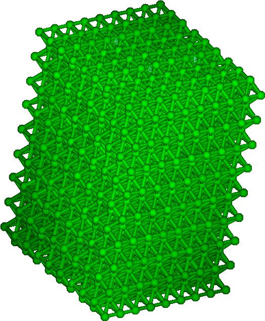 Otimizando a estrutura, encontramos o mínimo de energia quando d = 0,12 nm para a distância de ligação. Figura B.