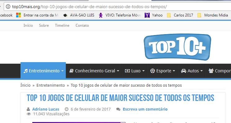 Os Jogos em APP para celulares mais populares http://top10mais.