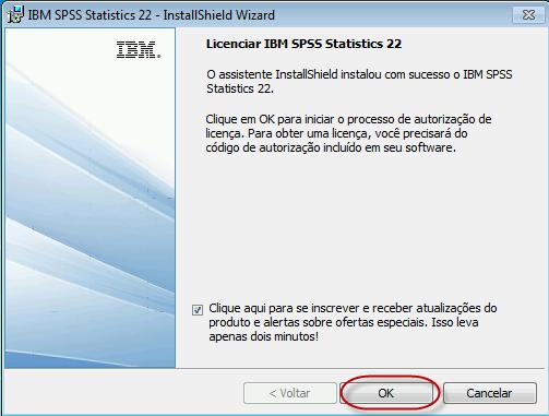 20. Quando aparecer a janela Licenciar IBM SPSS