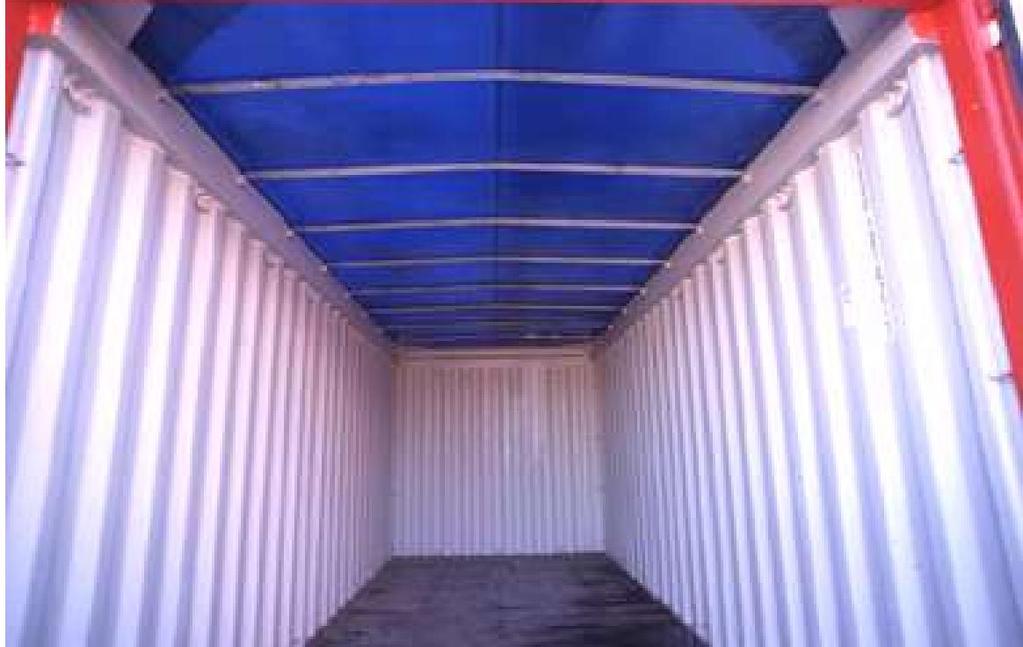 Contêiner Open Top Open Top - É um container aberto em cima, ou fechado apenas com uma lona removível por ocasião do enchimento ou desenchimento do mesmo.