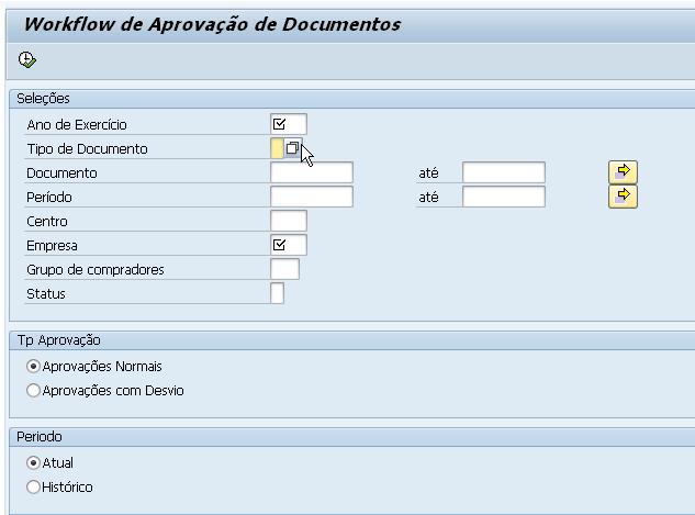 ZEPRMM012 - Consultar Histórico de Aprovações Permite consultar status de aprovação de um documento, informando quem são os aprovadores e quem e quando já tomou uma ação.