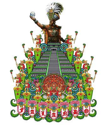 04 - Alegoria 1 - Grandes Civilizações Préhispânicas Representa as civilizações pré-hispânicas que habitavam o que hoje é o México.