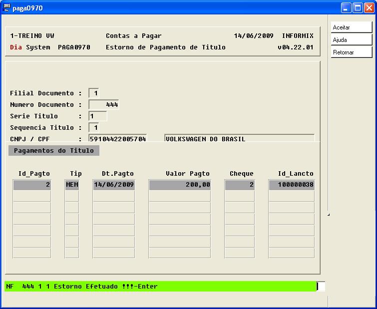 Contas a Pagar Capitulo 14 Como o pagamento foi através de memorando aparece a seguinte