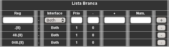 Lista Branca A Lista Branca, é uma lista de números que serão aceitos para gerar chamadas saintes para a rede GSM.